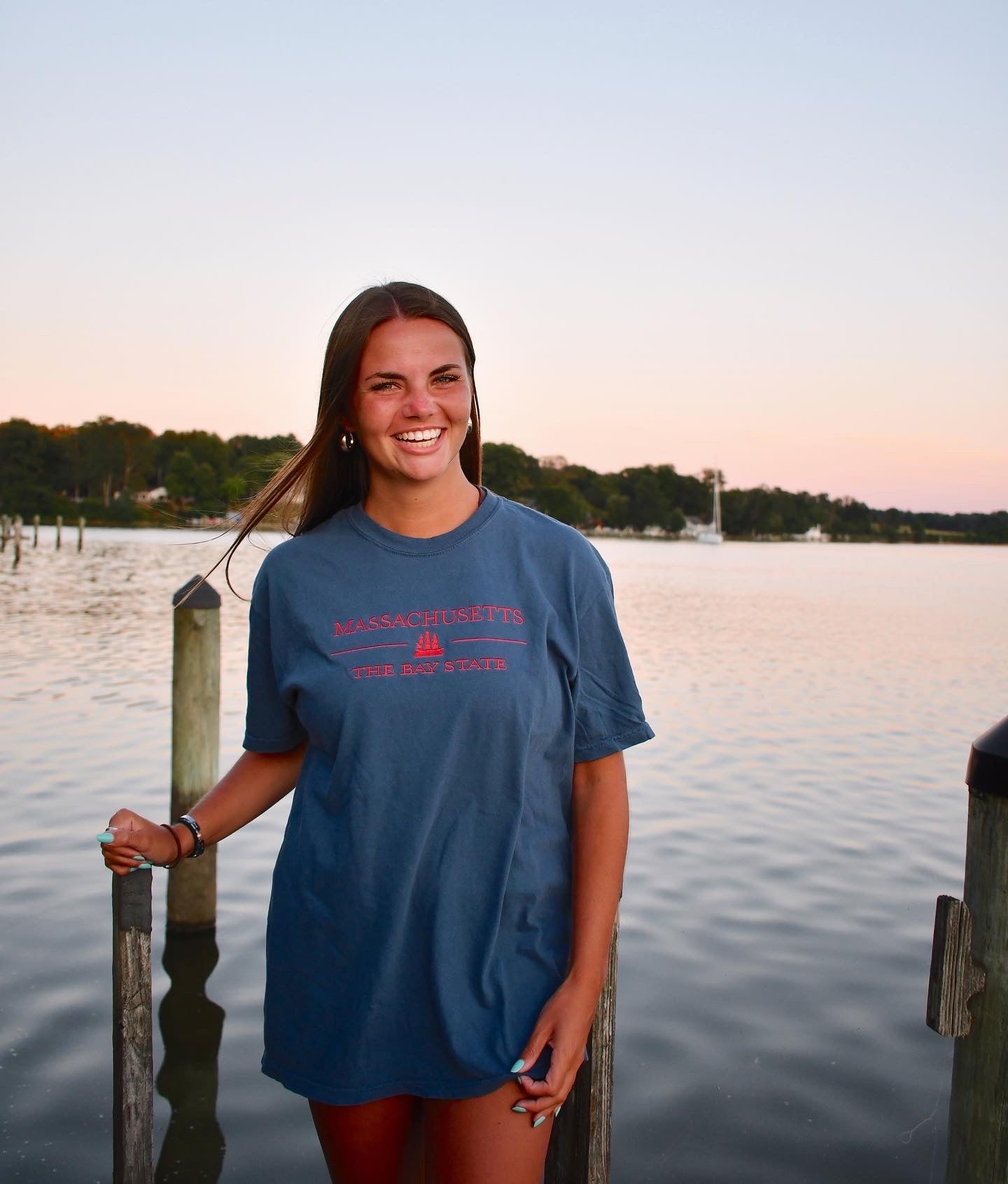 Massachusetts Embroidered Tee - Alex Blom Creates