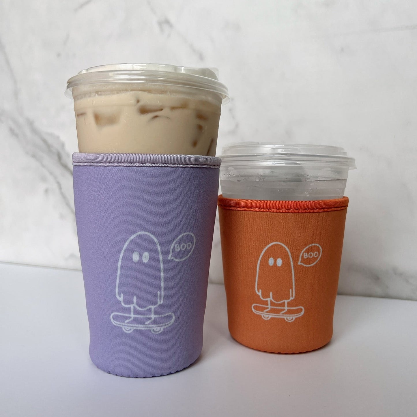 Albert the Skateboarding Ghost Iced Coffee Coozie