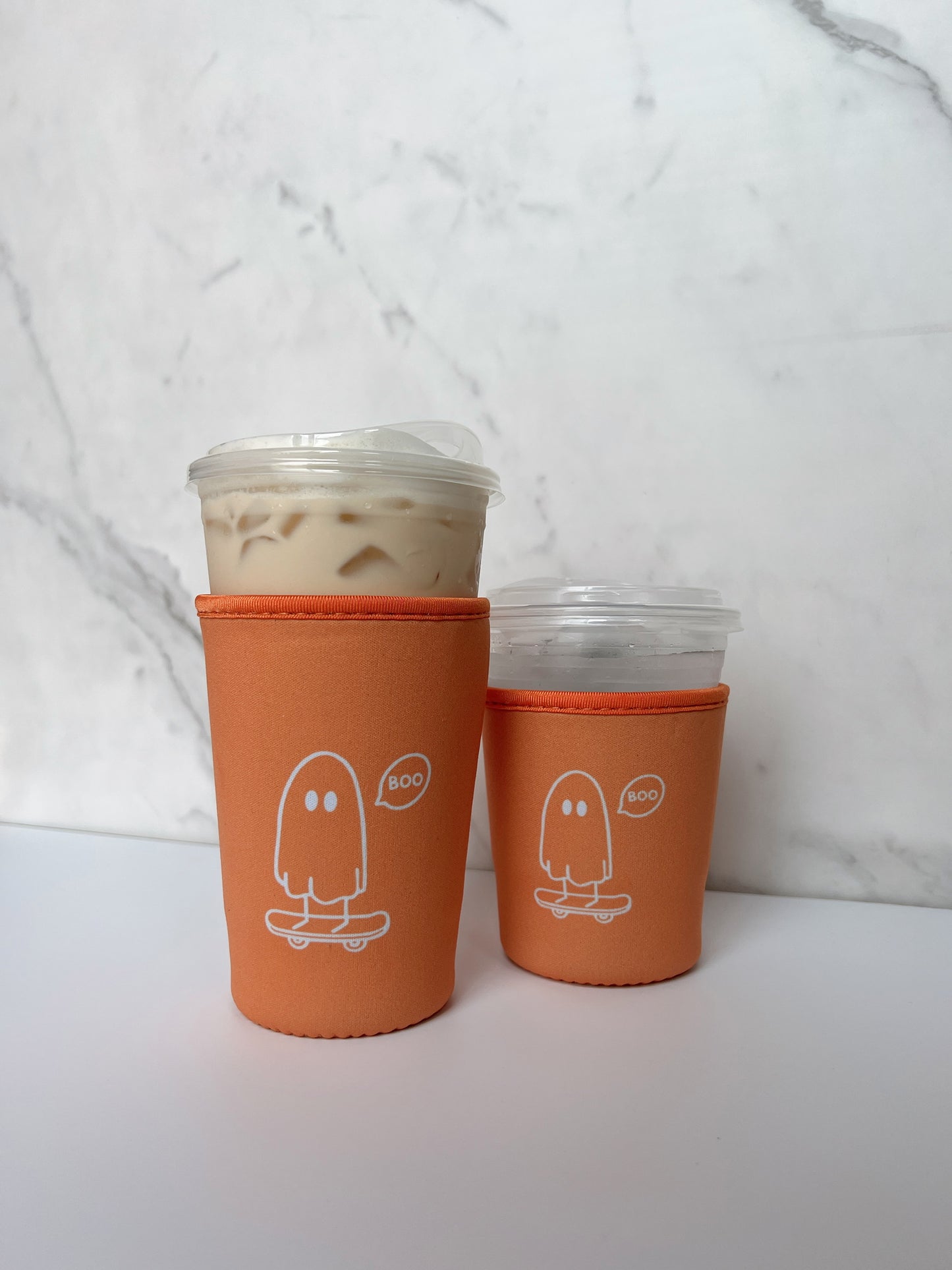 Albert the Skateboarding Ghost Iced Coffee Coozie