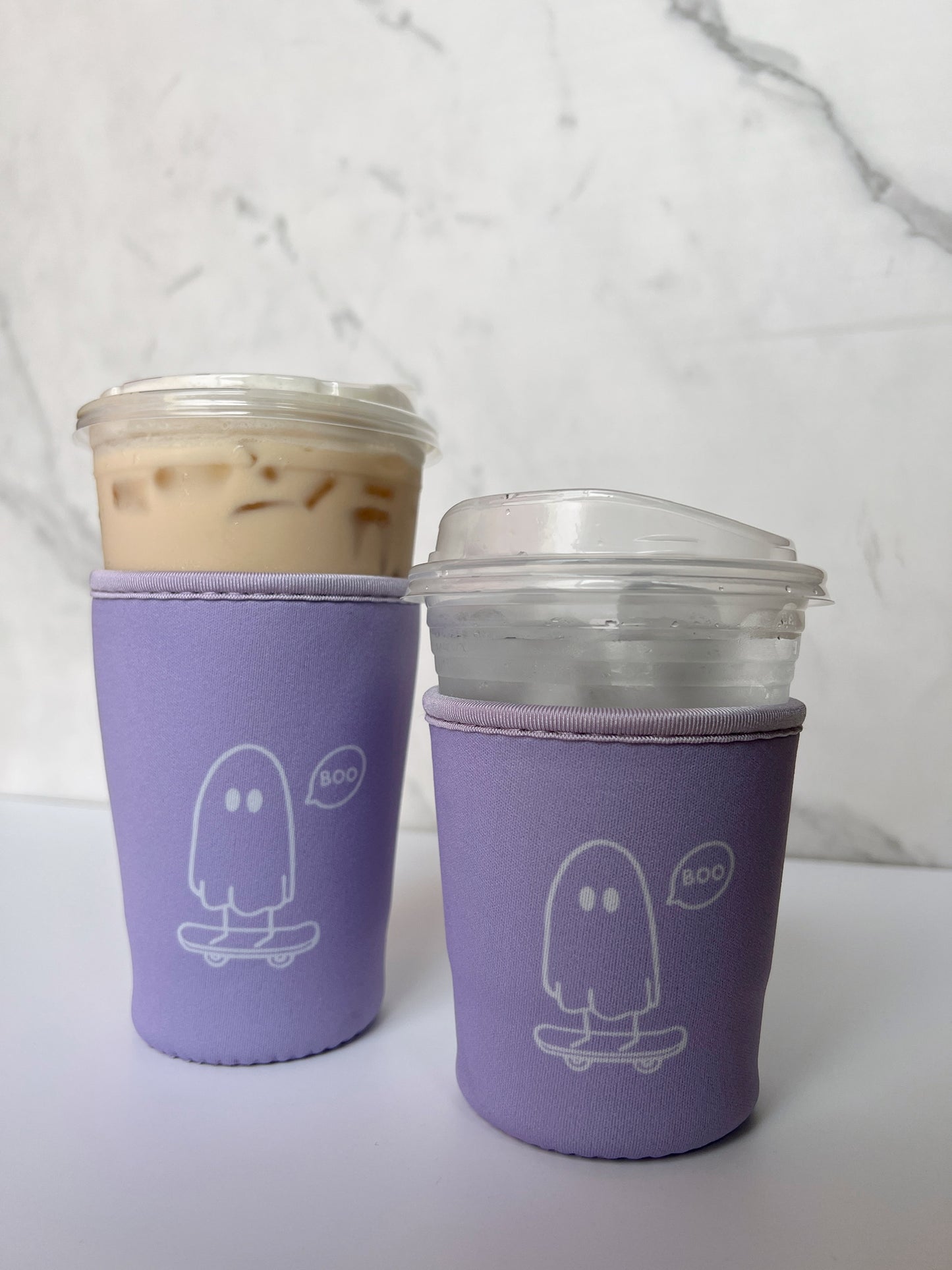 Albert the Skateboarding Ghost Iced Coffee Coozie