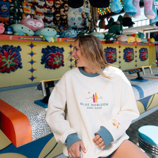 Blue Horizon Surf Shop Oversized Crewneck