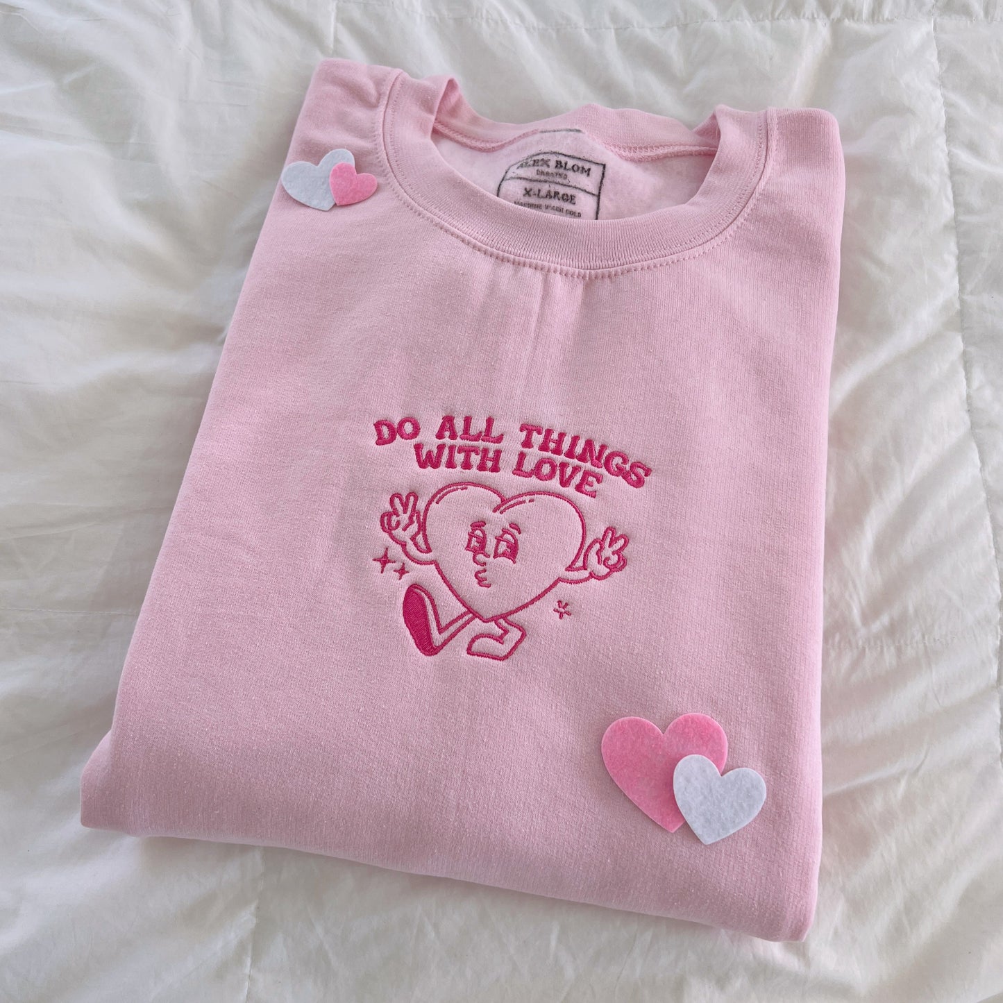 Do All Things With Love Embroidered Crewneck