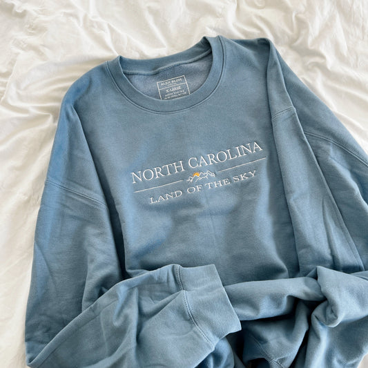 North Carolina Embroidered Crewneck