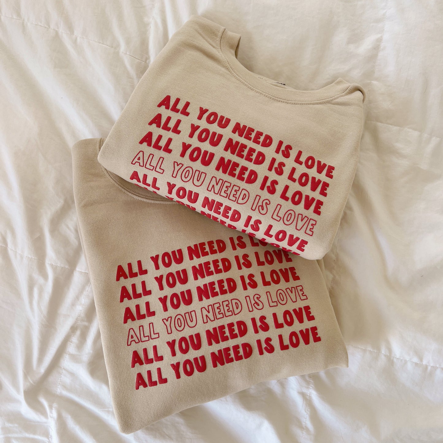 All You Need Is Love Puff-Print Crewneck