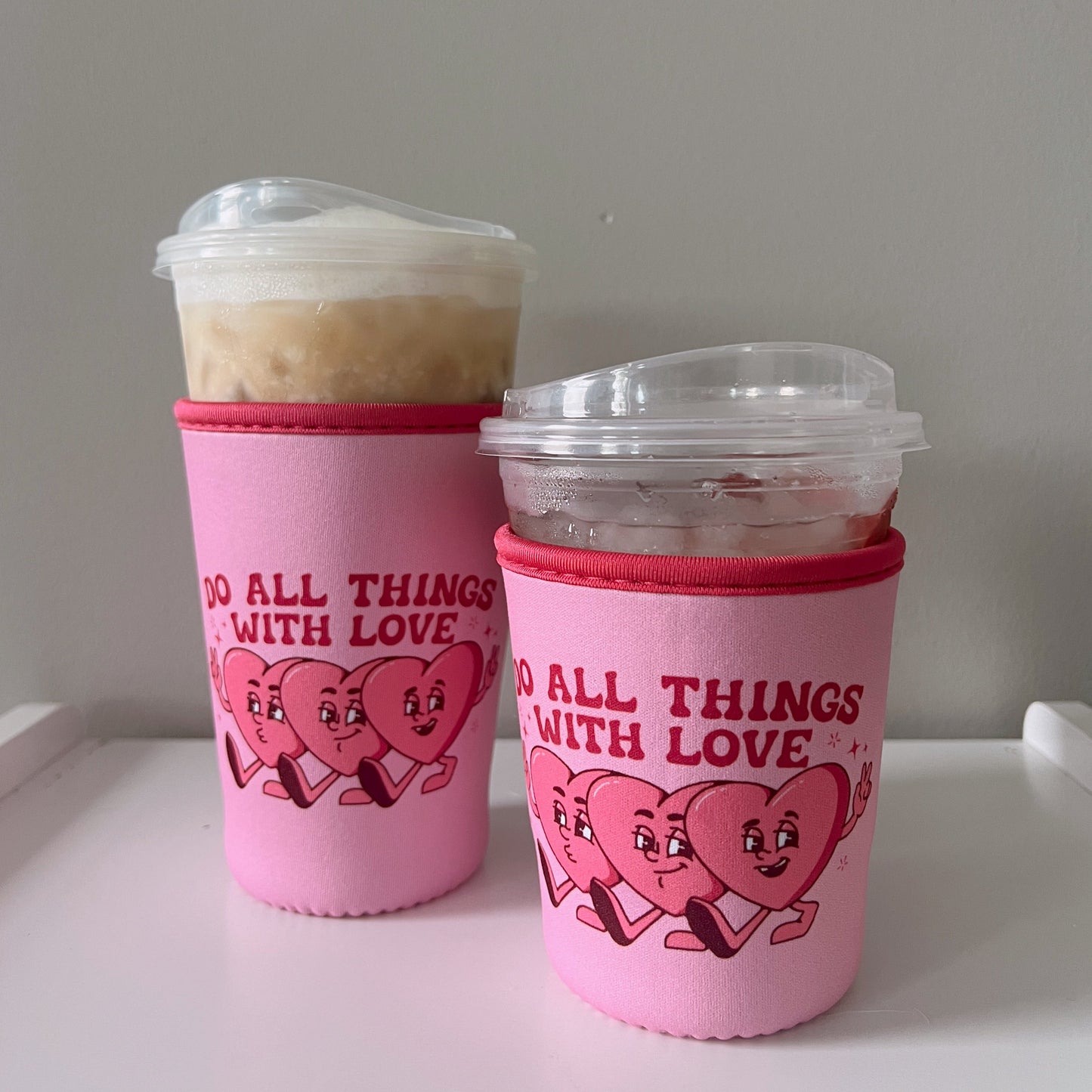 Do All Things With Love Iced Coffee Coozie