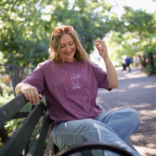 Albert the Skateboarding Ghost Embroidered Tee