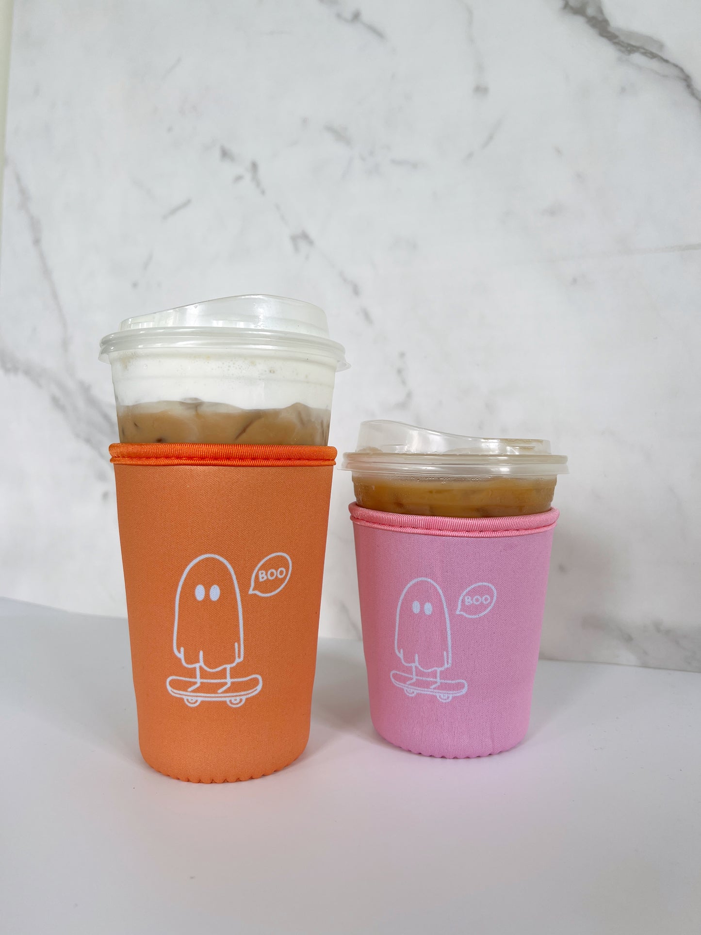 Albert the Skateboarding Ghost Iced Coffee Coozie