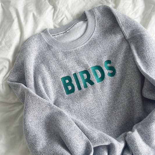 Birds Embroidered Crewneck