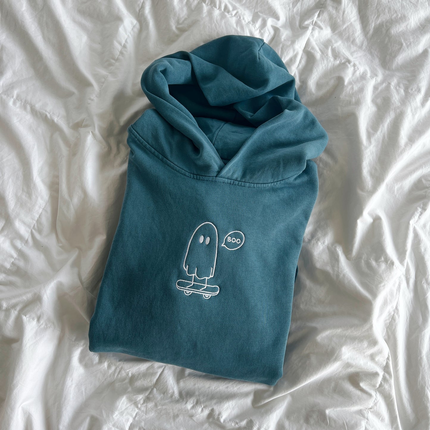 Albert the Skateboarding Ghost Embroidered Hoodie