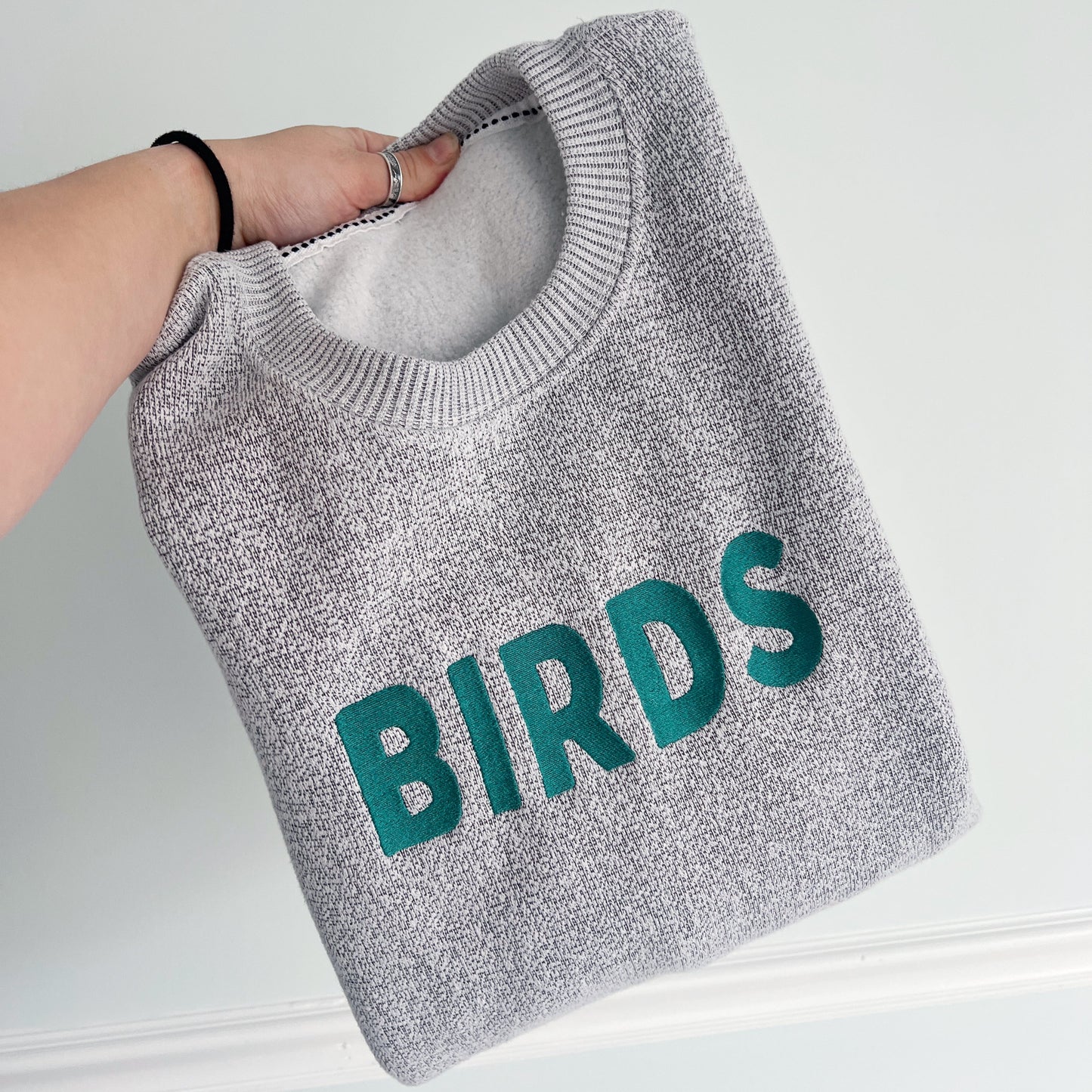 Birds Embroidered Crewneck