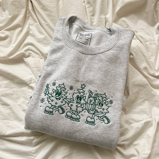 XXX-Large Skating Trees Embroidered Crewneck (off center)