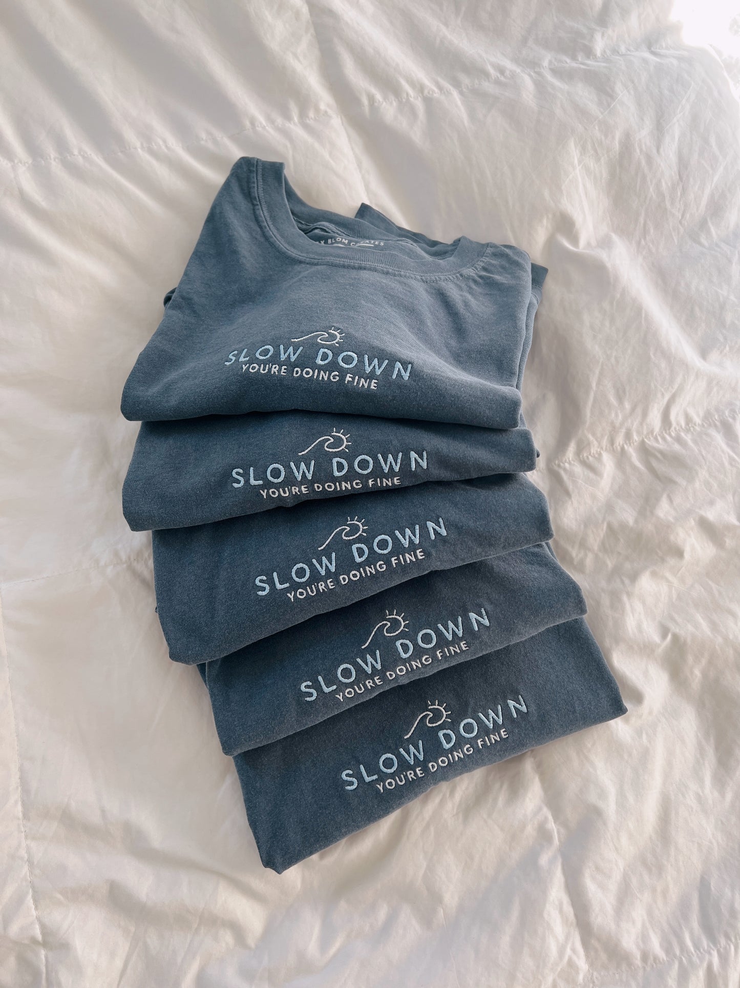 Slow Down Embroidered Tee