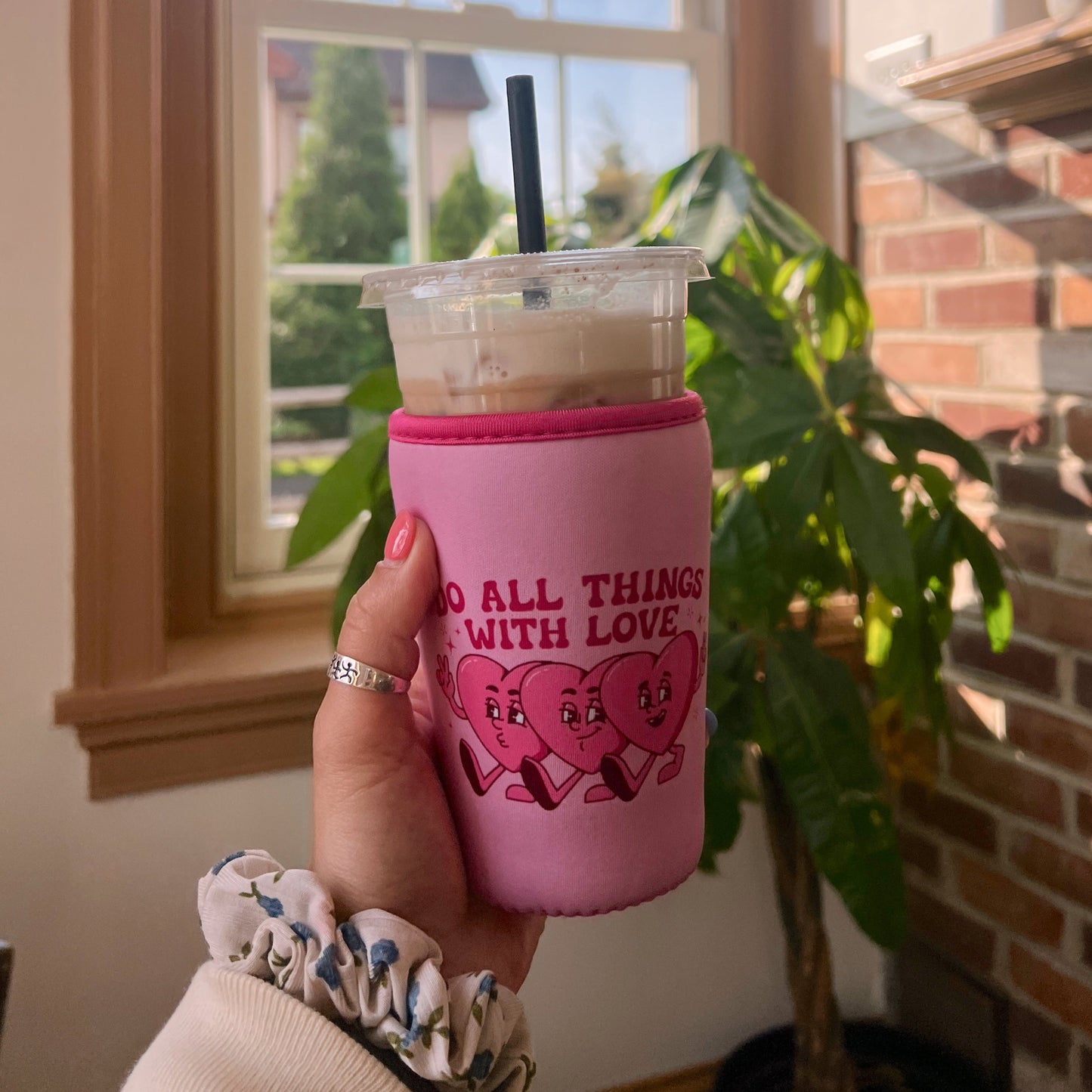 Do All Things With Love Iced Coffee Coozie