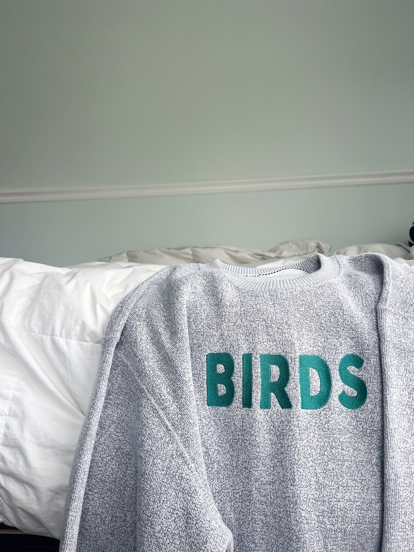 Birds Embroidered Crewneck