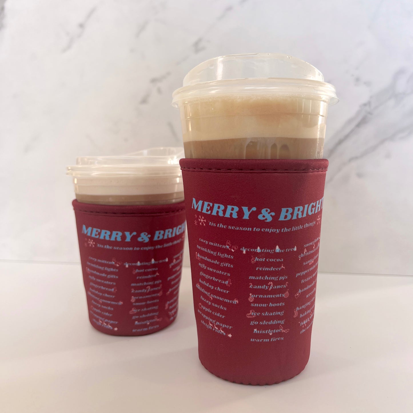 Merry & Bright Iced Coffee Coozie