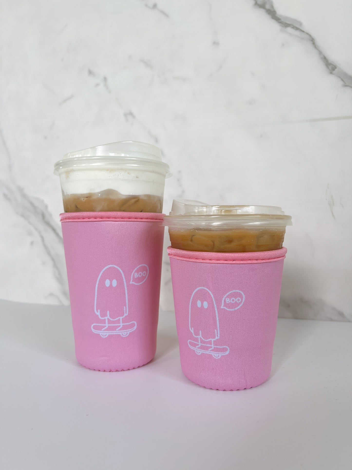 Albert the Skateboarding Ghost Iced Coffee Coozie