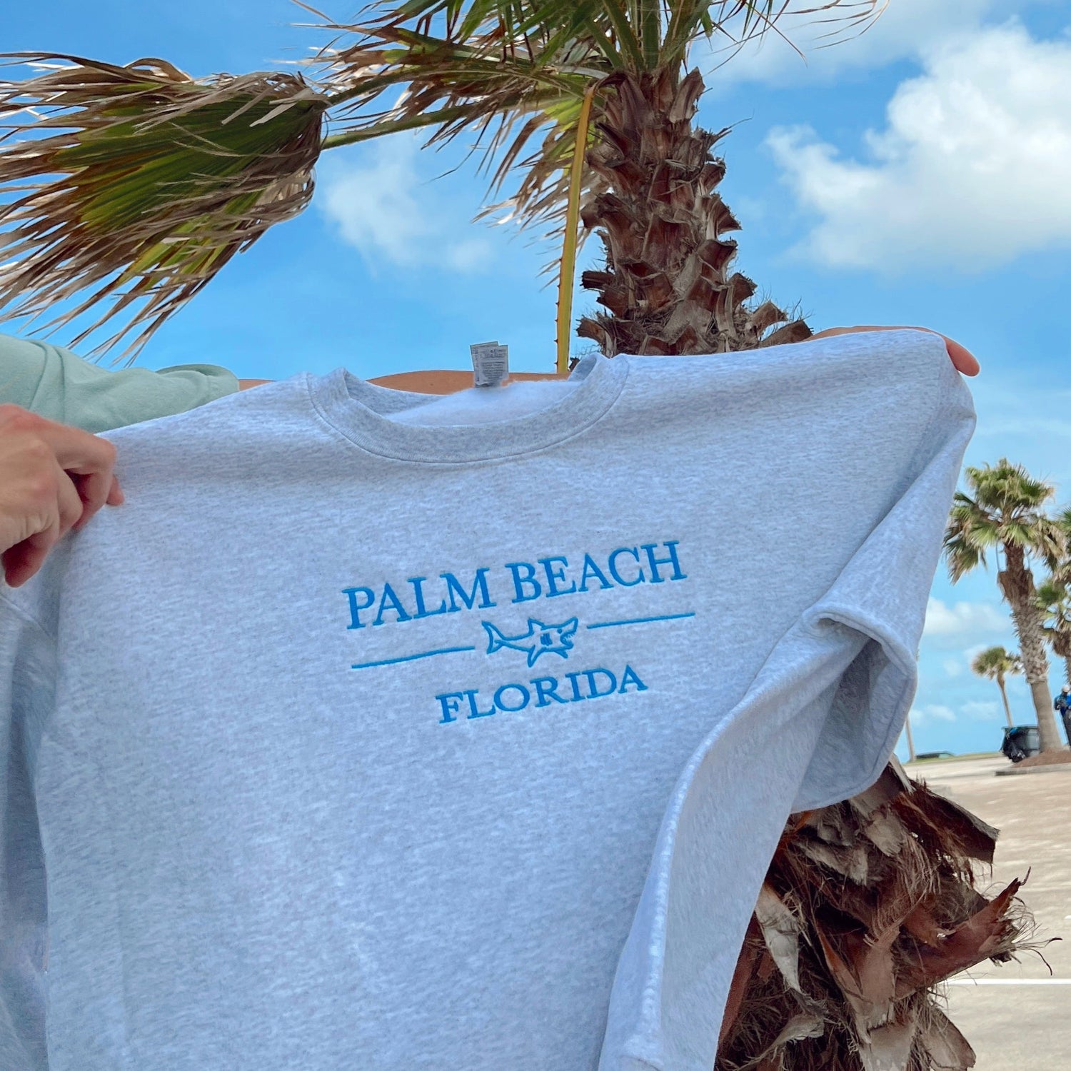 Palm Beach Embroidered Crewneck - Alex Blom Creates