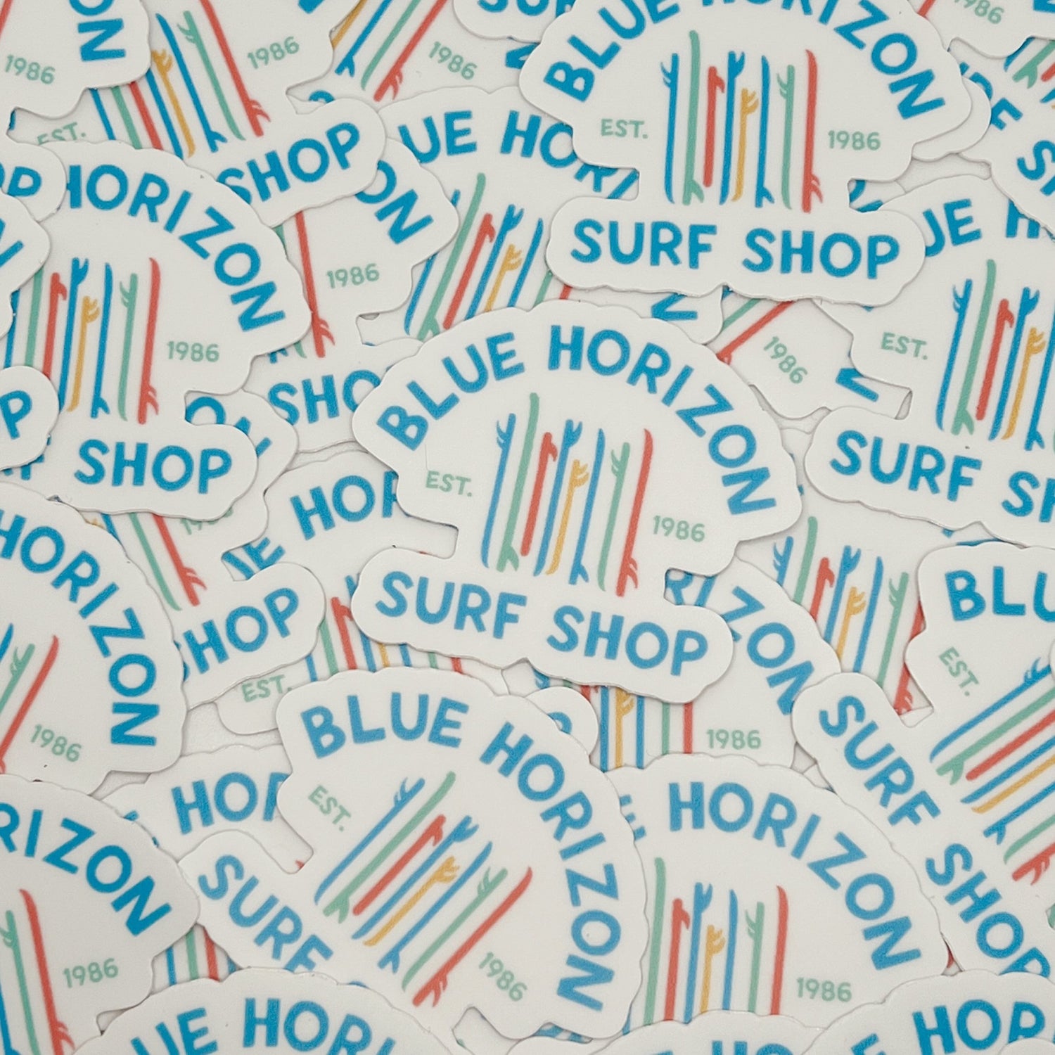 Blue Horizon Surf Sticker - Alex Blom Creates