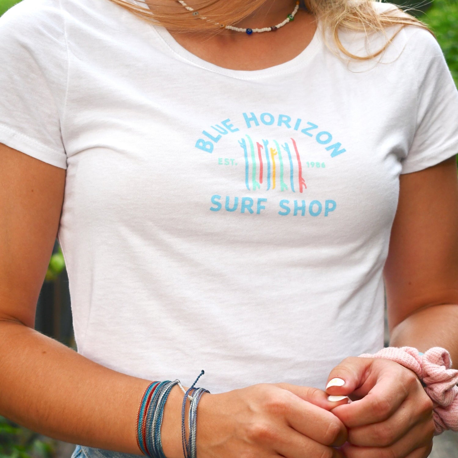 Blue Horizon Surf Shop Cropped Tee - Alex Blom Creates